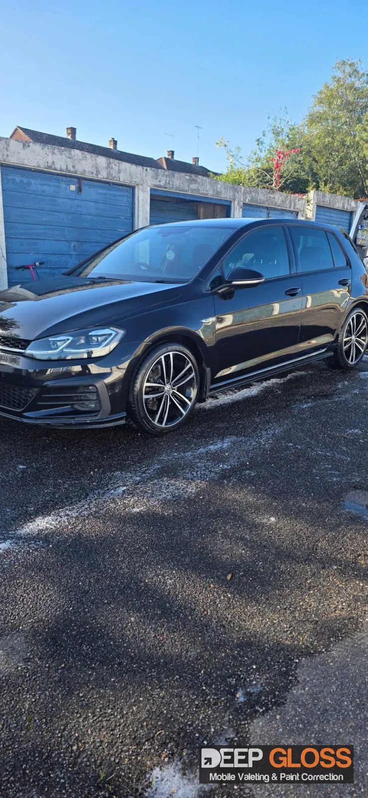 Black VW Golf GTD after a full valet